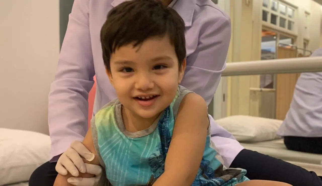 Small child getting treatment