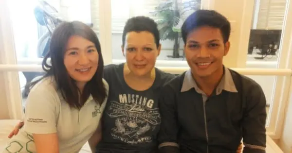 Regina Kornev MS sufferer with staff at BBH facility