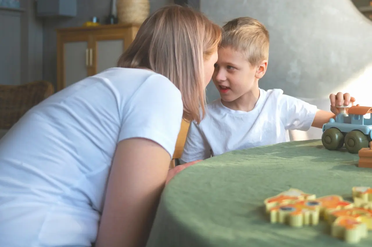 Woman with son